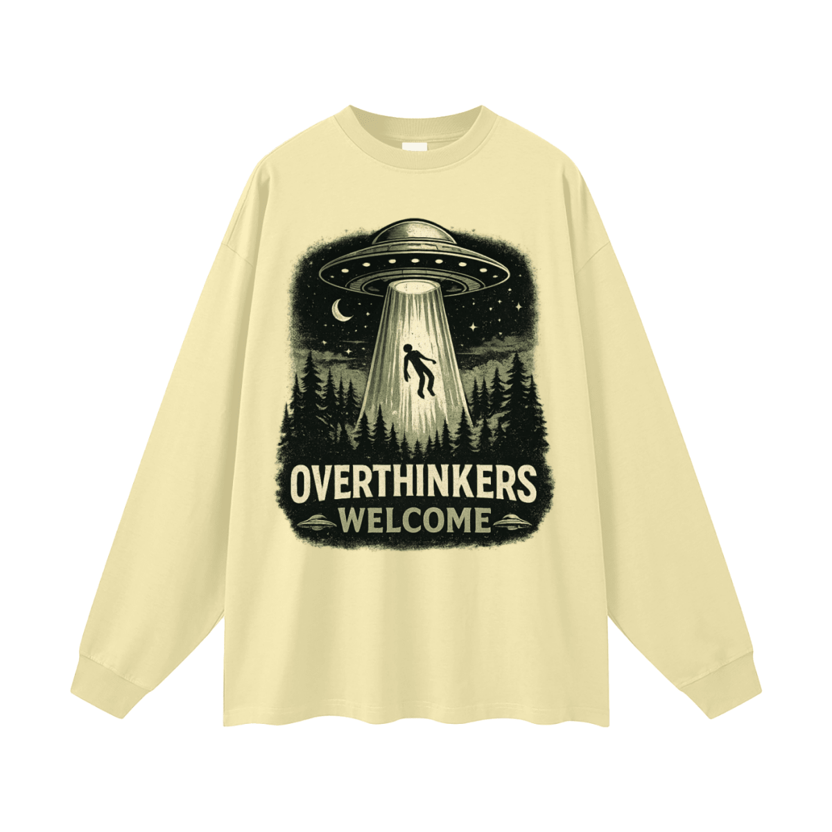 Overthinkers Welcome Oversized Long Sleeve T-Shirt - Shirt Habit