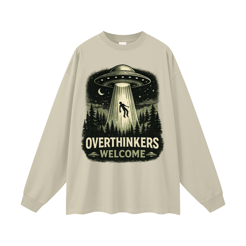 Overthinkers Welcome Oversized Long Sleeve T-Shirt - Shirt Habit