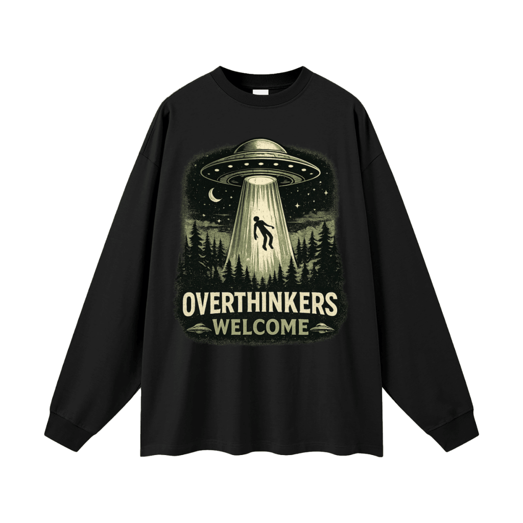 Overthinkers Welcome Oversized Long Sleeve T-Shirt - Shirt Habit