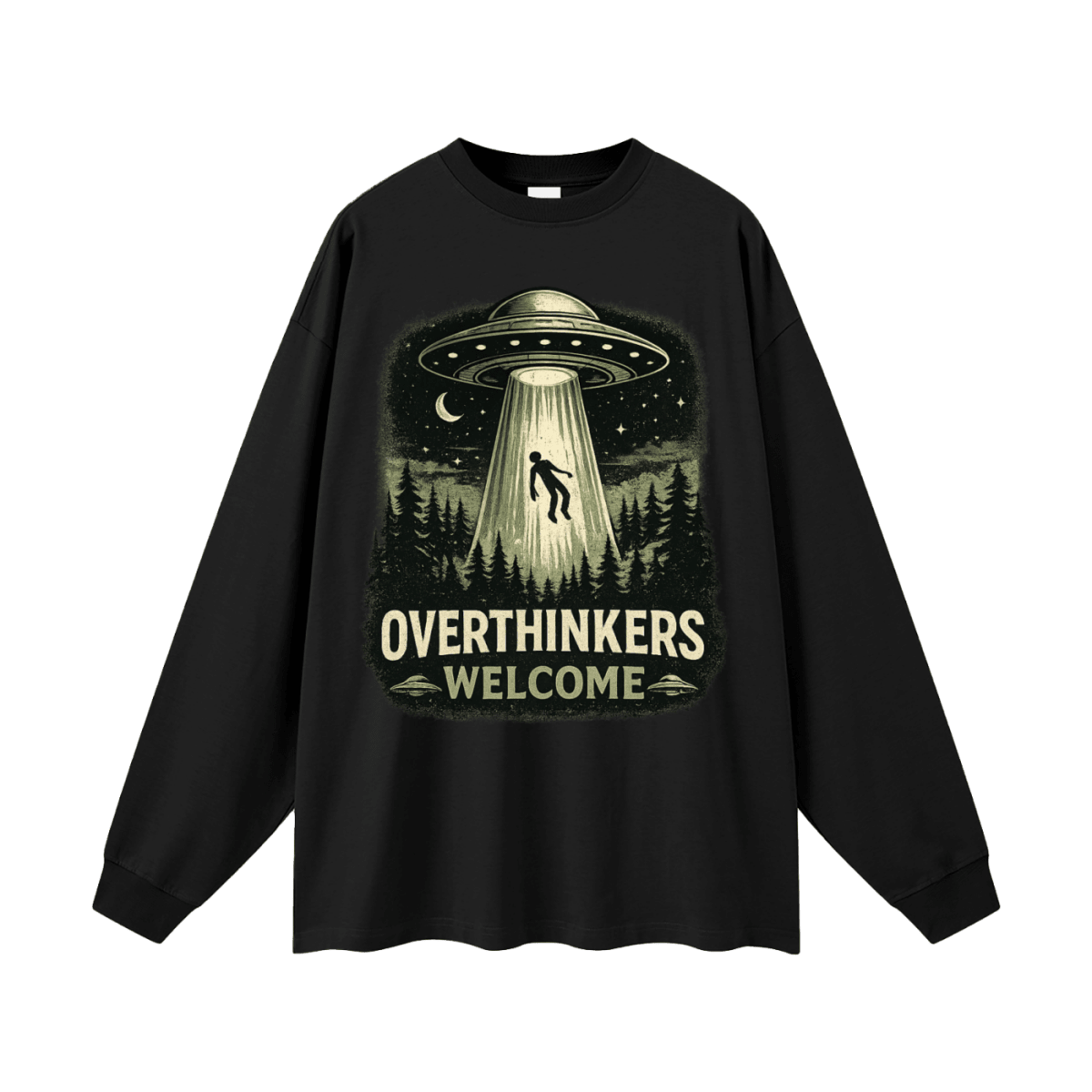 Overthinkers Welcome Oversized Long Sleeve T-Shirt - Shirt Habit