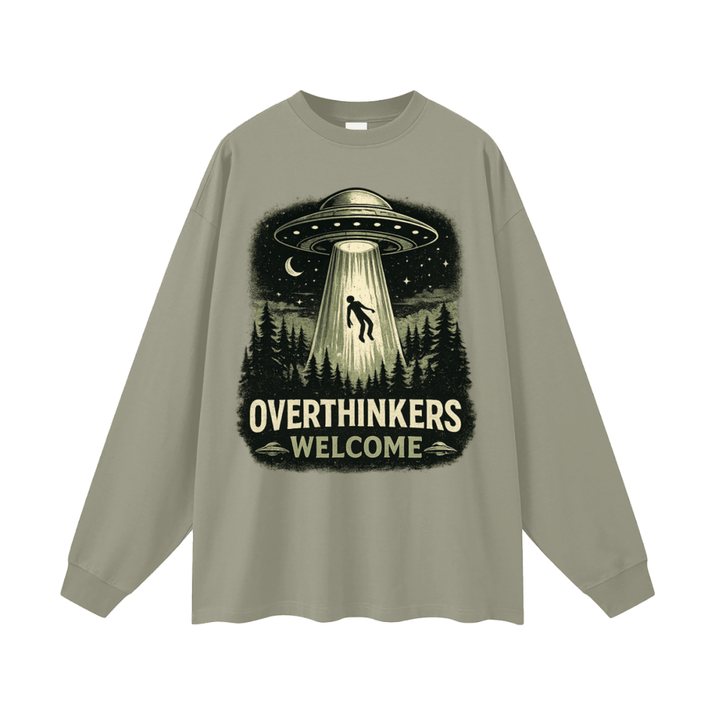 Overthinkers Welcome Oversized Long Sleeve T-Shirt - Shirt Habit