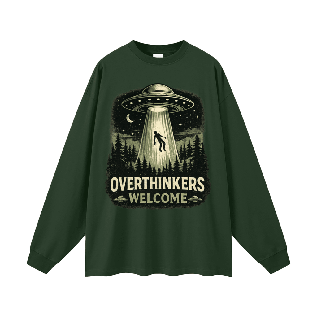 Overthinkers Welcome Oversized Long Sleeve T-Shirt - Shirt Habit