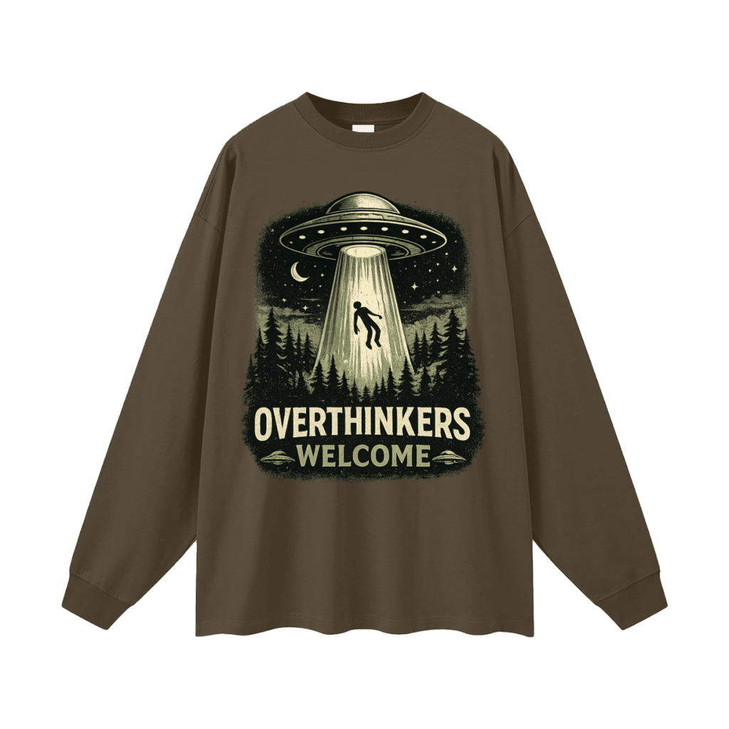 Overthinkers Welcome Oversized Long Sleeve T-Shirt - Shirt Habit