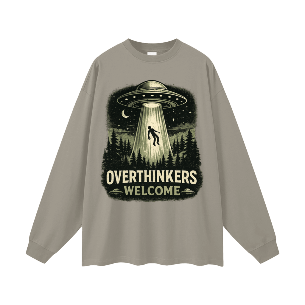 Overthinkers Welcome Oversized Long Sleeve T-Shirt - Shirt Habit