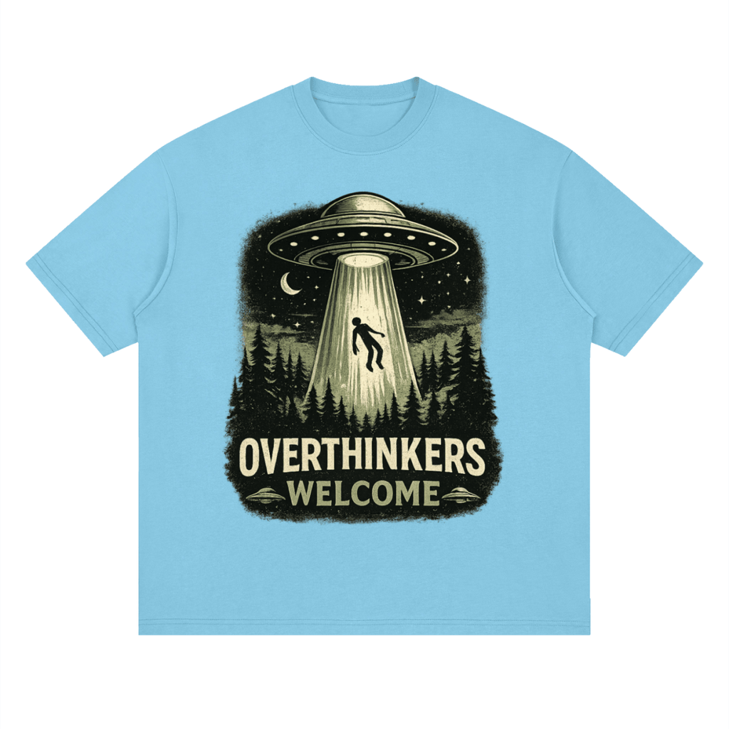 Overthinkers Welcome Streetwear Loose Drop Shoulder T-Shirt - Shirt Habit