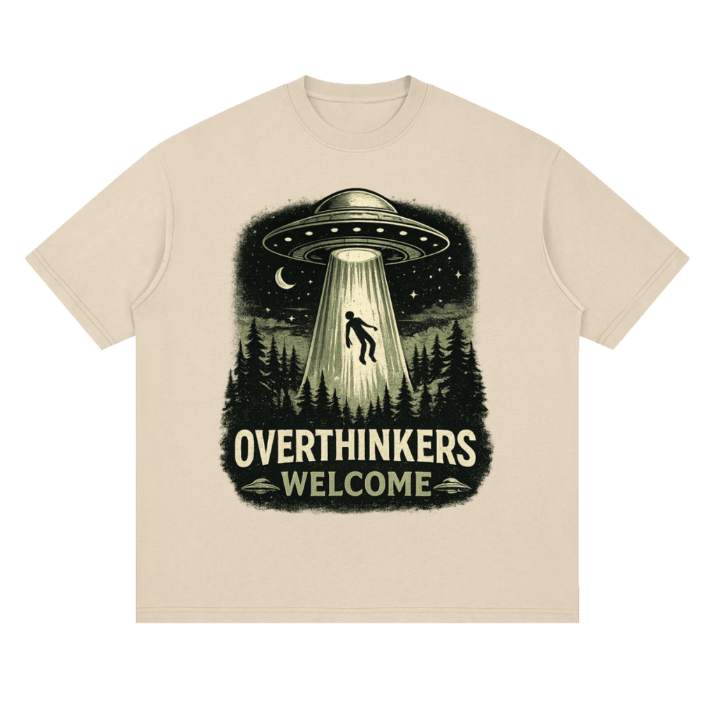 Overthinkers Welcome Streetwear Loose Drop Shoulder T-Shirt - Shirt Habit
