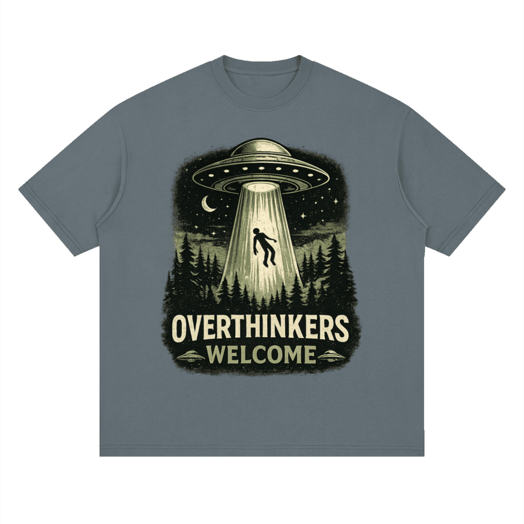 Overthinkers Welcome Streetwear Loose Drop Shoulder T-Shirt - Shirt Habit