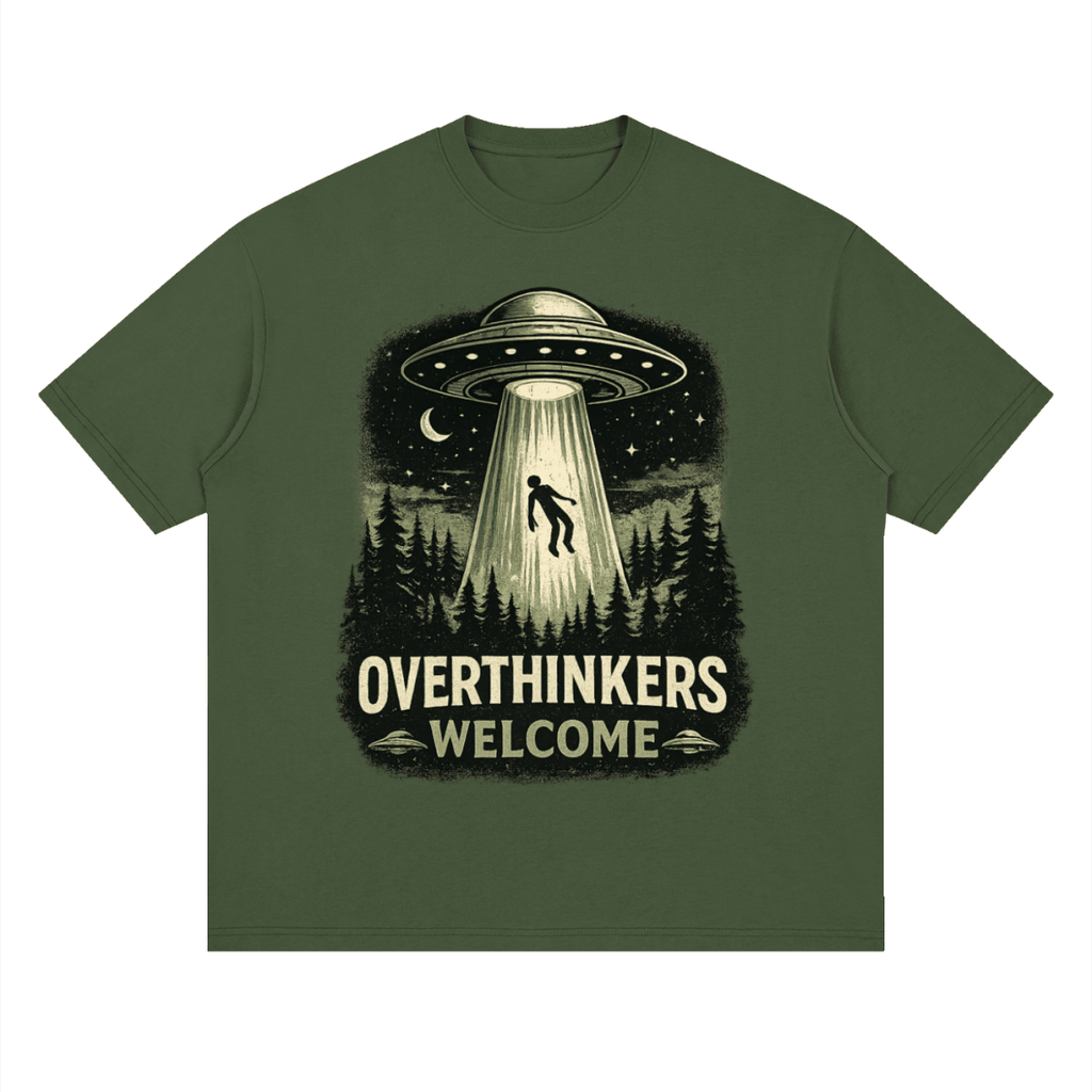Overthinkers Welcome Streetwear Loose Drop Shoulder T-Shirt - Shirt Habit
