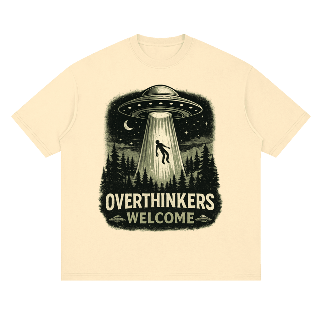 Overthinkers Welcome Streetwear Loose Drop Shoulder T-Shirt - Shirt Habit