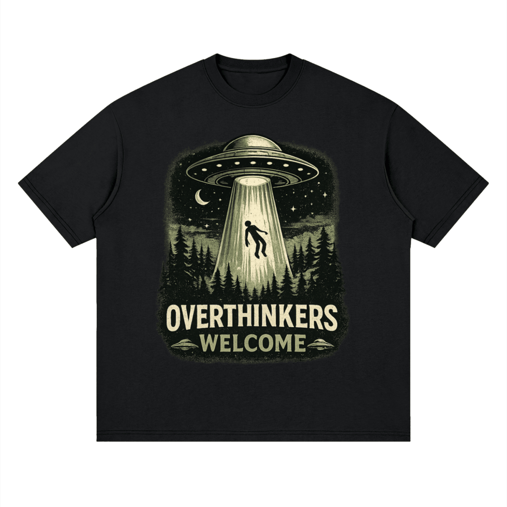 Overthinkers Welcome Streetwear Loose Drop Shoulder T-Shirt - Shirt Habit