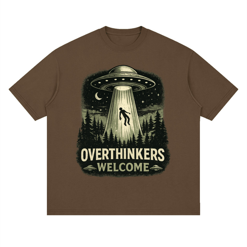Overthinkers Welcome Streetwear Loose Drop Shoulder T-Shirt - Shirt Habit
