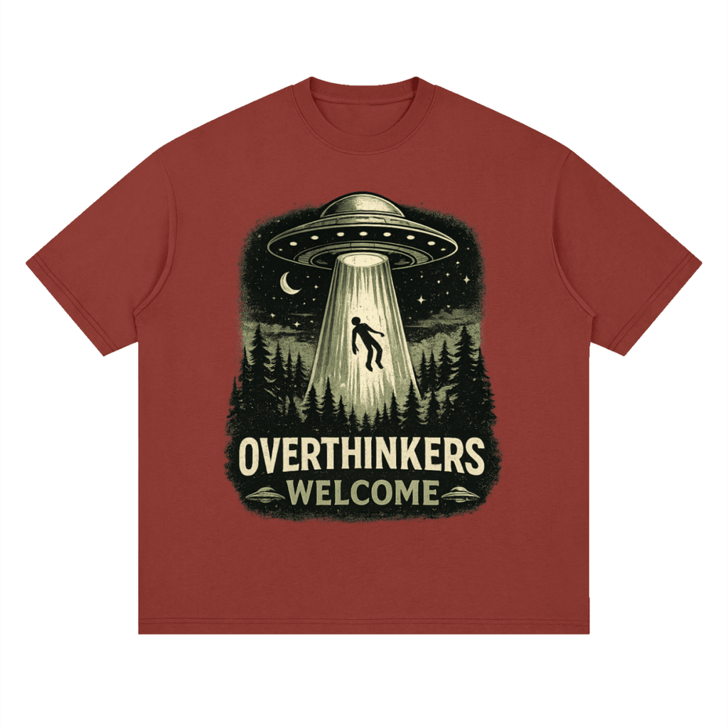 Overthinkers Welcome Streetwear Loose Drop Shoulder T-Shirt - Shirt Habit
