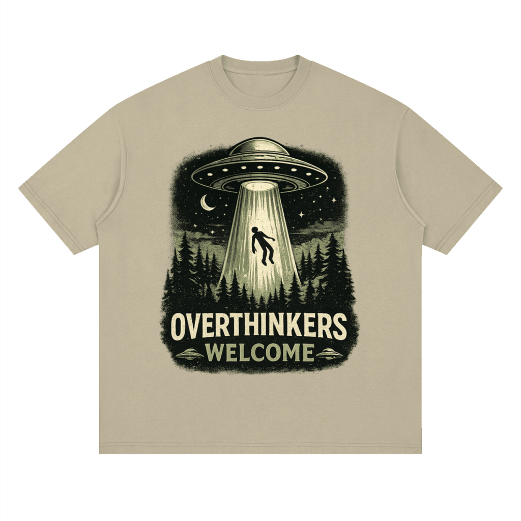 Overthinkers Welcome Streetwear Loose Drop Shoulder T-Shirt - Shirt Habit