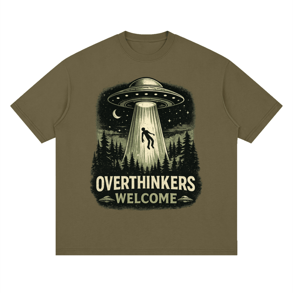 Overthinkers Welcome Streetwear Loose Drop Shoulder T-Shirt - Shirt Habit