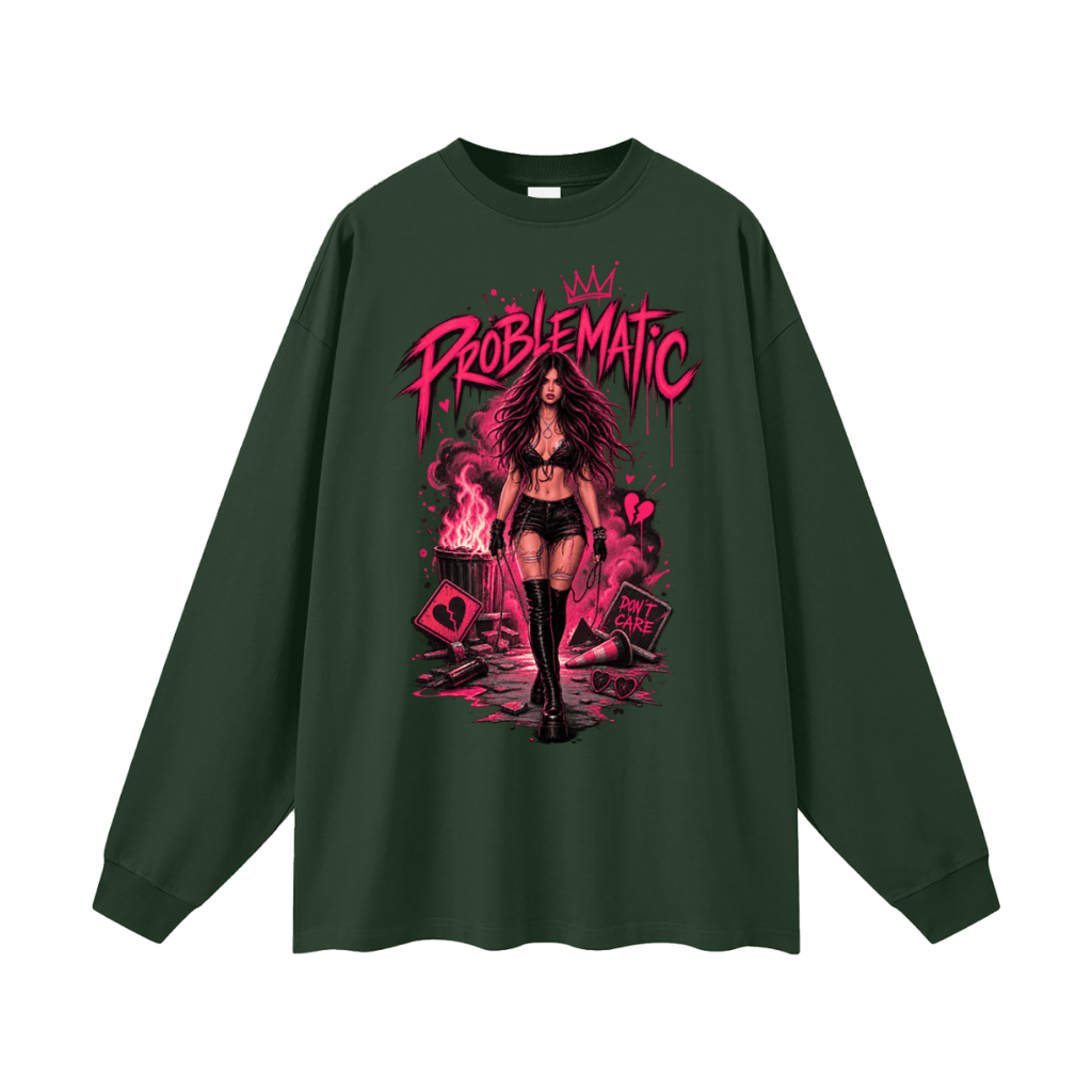 Problematic Baddie Energy Oversized Long Sleeve T-Shirt - Shirt Habit