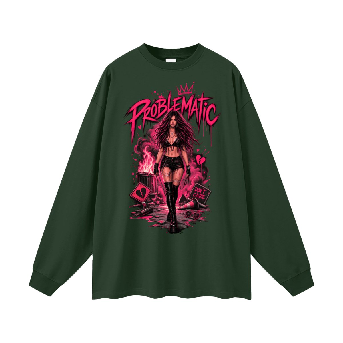 Problematic Baddie Energy Oversized Long Sleeve T-Shirt - Shirt Habit