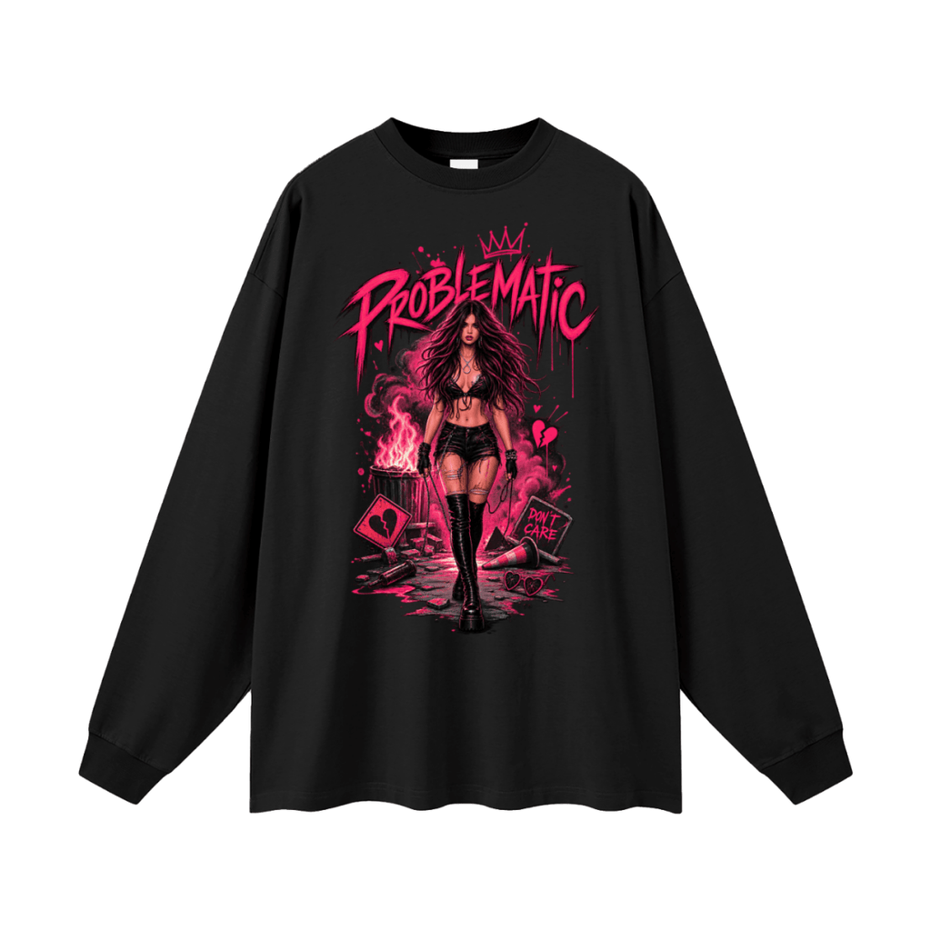 Problematic Baddie Energy Oversized Long Sleeve T-Shirt - Shirt Habit