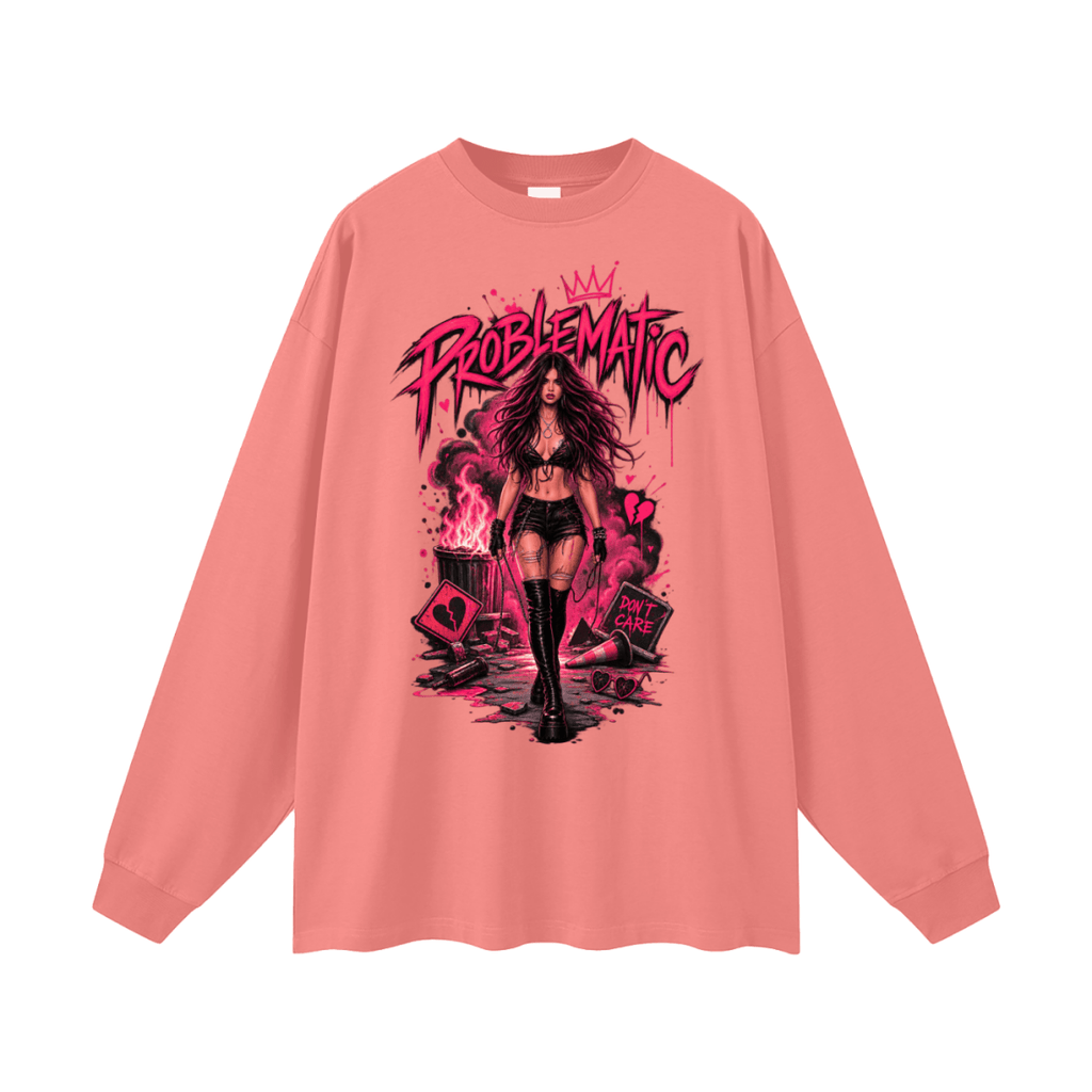 Problematic Baddie Energy Oversized Long Sleeve T-Shirt - Shirt Habit