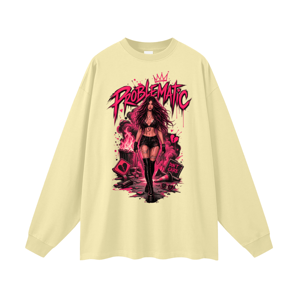 Problematic Baddie Energy Oversized Long Sleeve T-Shirt - Shirt Habit