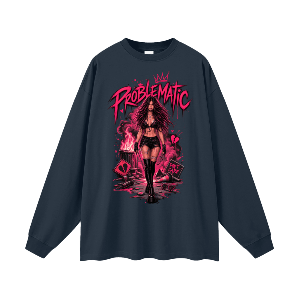 Problematic Baddie Energy Oversized Long Sleeve T-Shirt - Shirt Habit
