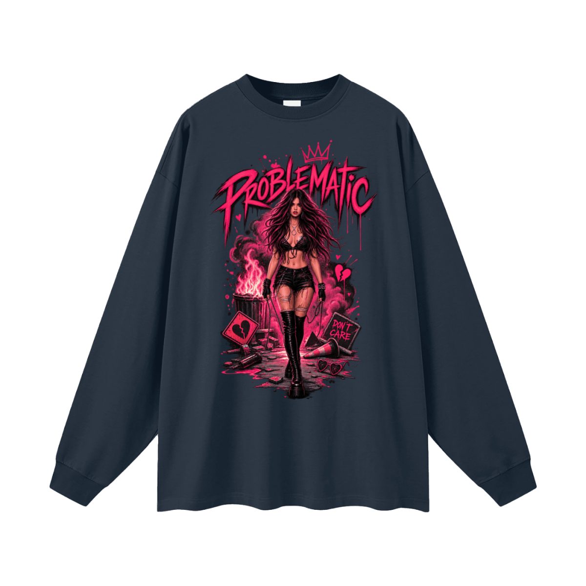 Problematic Baddie Energy Oversized Long Sleeve T-Shirt - Shirt Habit