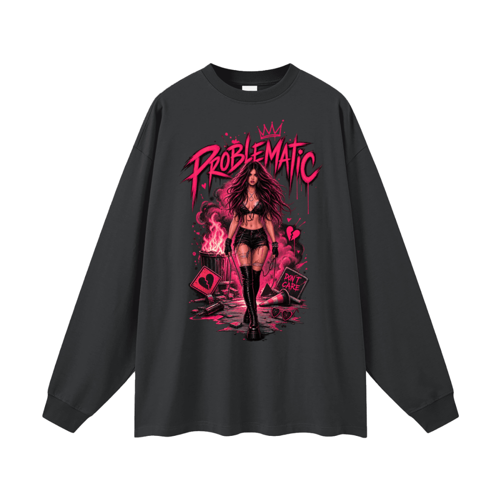 Problematic Baddie Energy Oversized Long Sleeve T-Shirt - Shirt Habit
