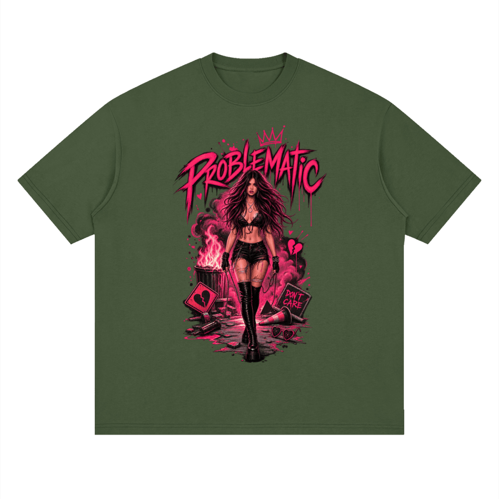 Problematic Baddie Energy Streetwear Loose Drop Shoulder T-Shirt - Shirt Habit