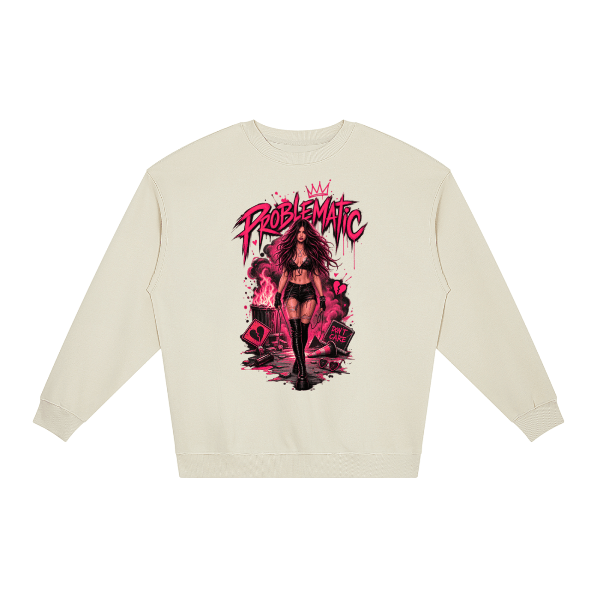 Problematic Baddie Energy Unisex Loose Crewneck Sweatshirt - Shirt Habit
