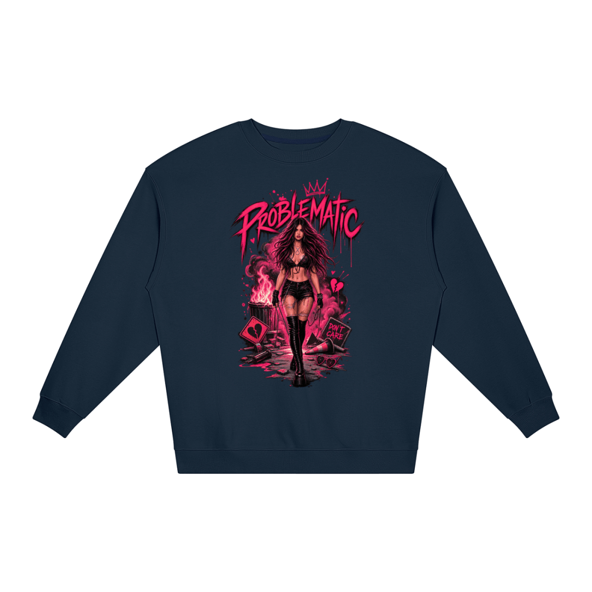 Problematic Baddie Energy Unisex Loose Crewneck Sweatshirt - Shirt Habit