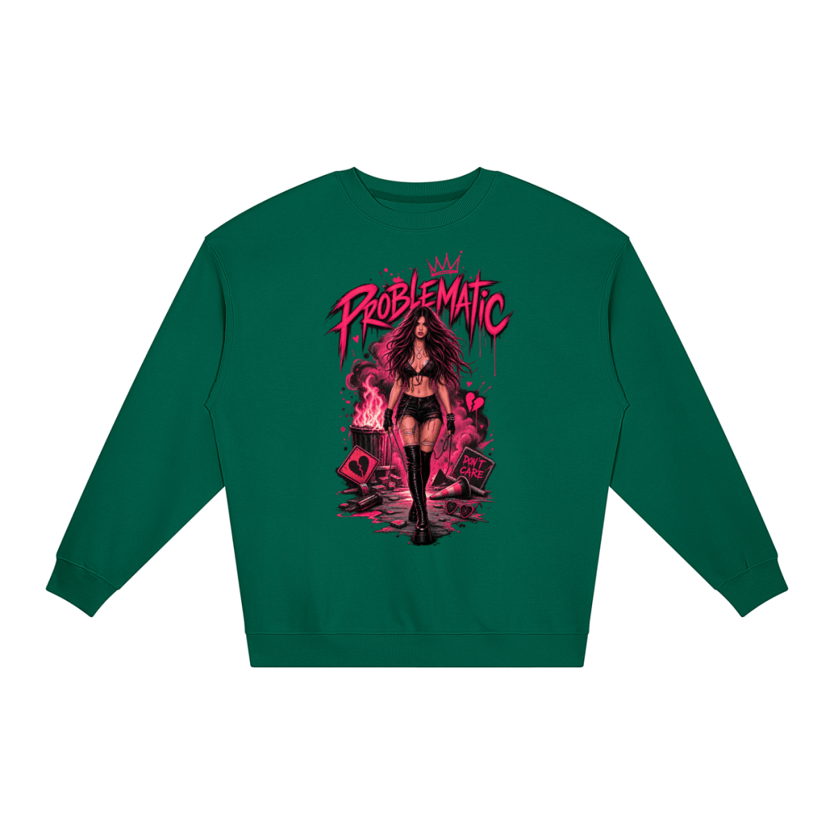 Problematic Baddie Energy Unisex Loose Crewneck Sweatshirt - Shirt Habit