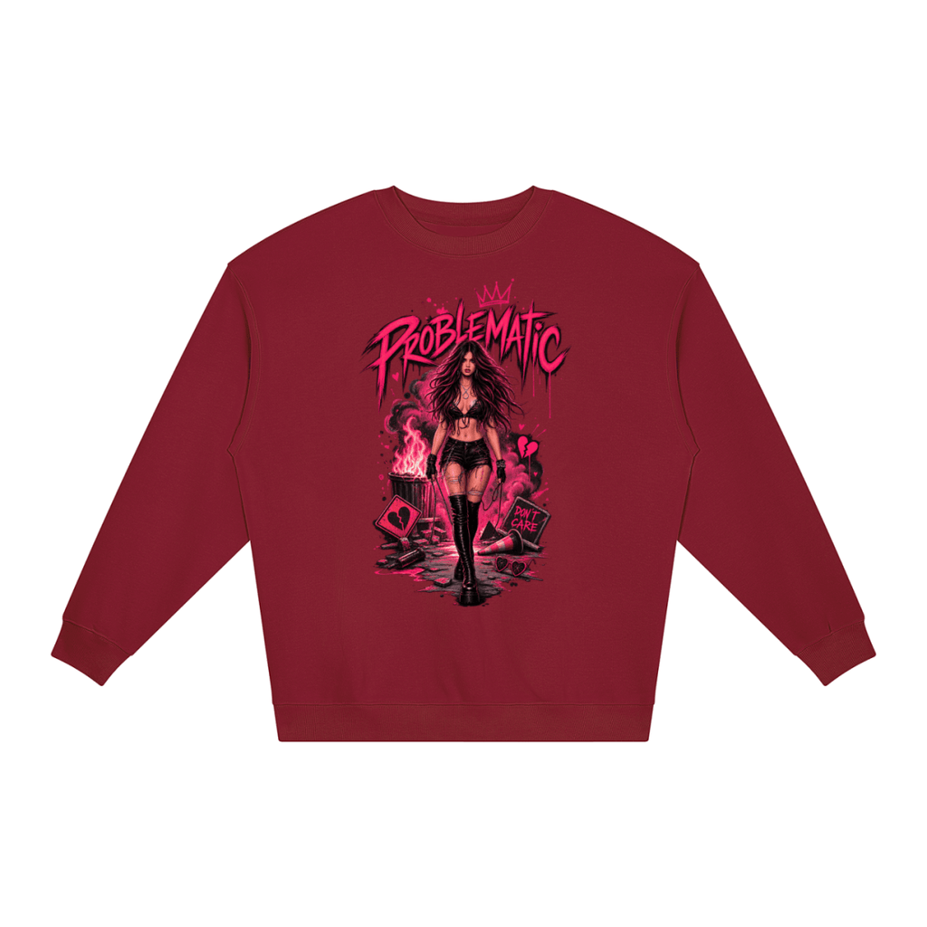 Problematic Baddie Energy Unisex Loose Crewneck Sweatshirt - Shirt Habit