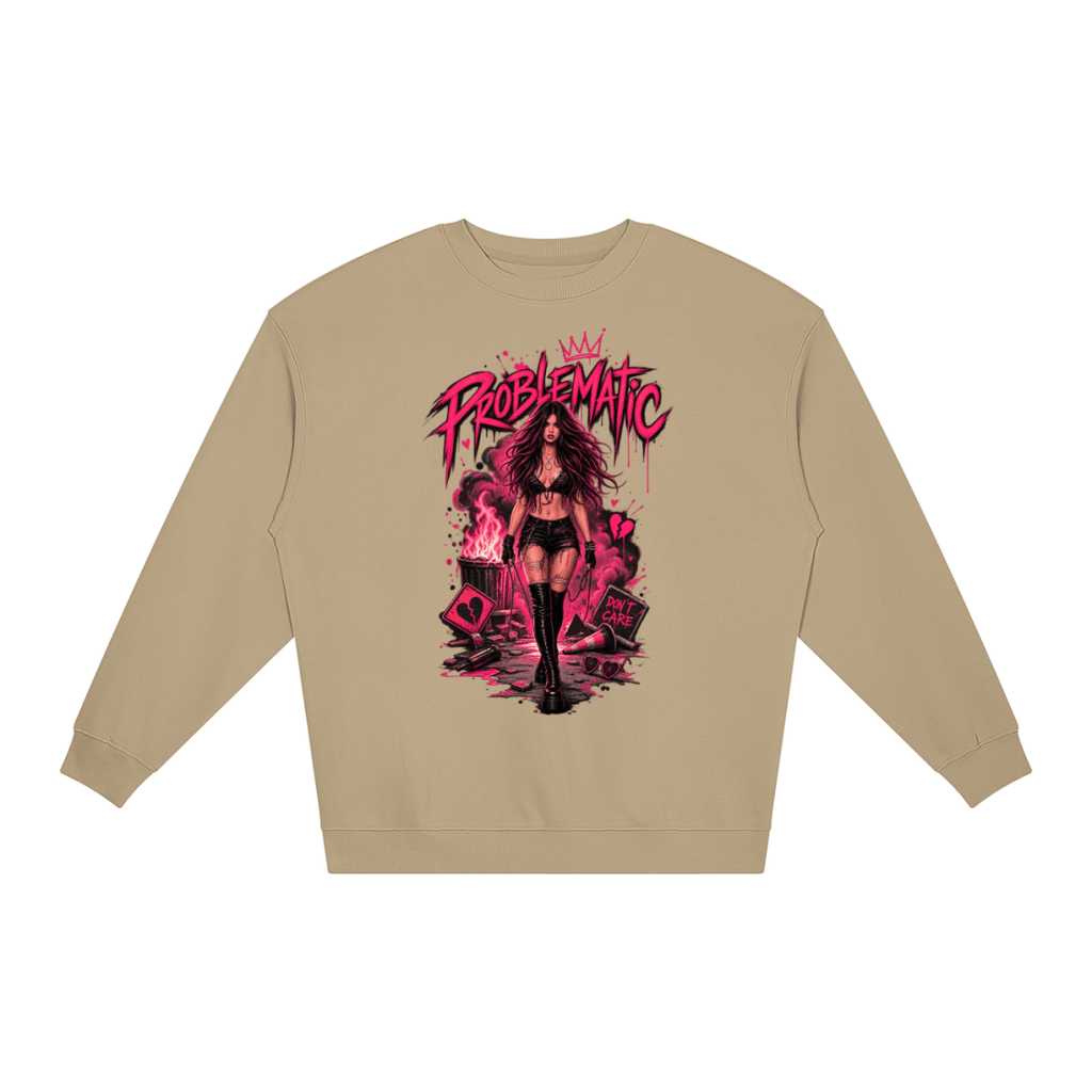 Problematic Baddie Energy Unisex Loose Crewneck Sweatshirt - Shirt Habit