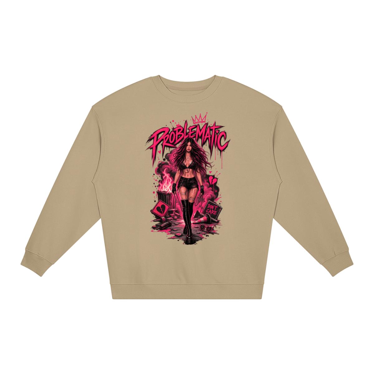 Problematic Baddie Energy Unisex Loose Crewneck Sweatshirt - Shirt Habit