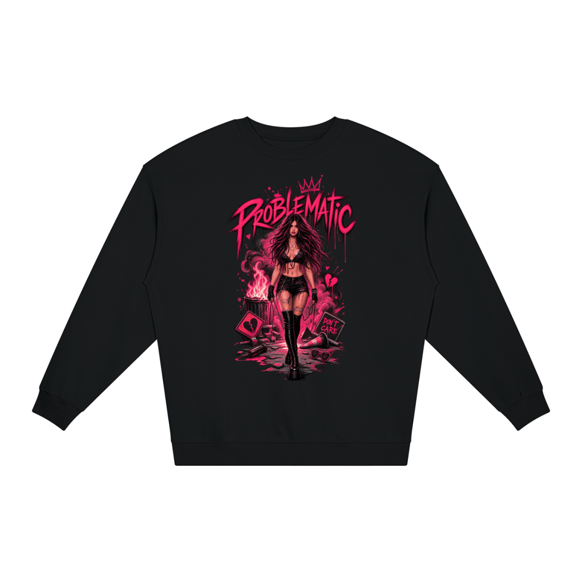 Problematic Baddie Energy Unisex Loose Crewneck Sweatshirt - Shirt Habit