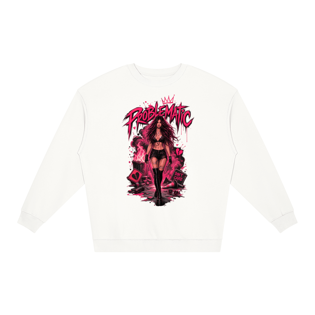 Problematic Baddie Energy Unisex Loose Crewneck Sweatshirt - Shirt Habit