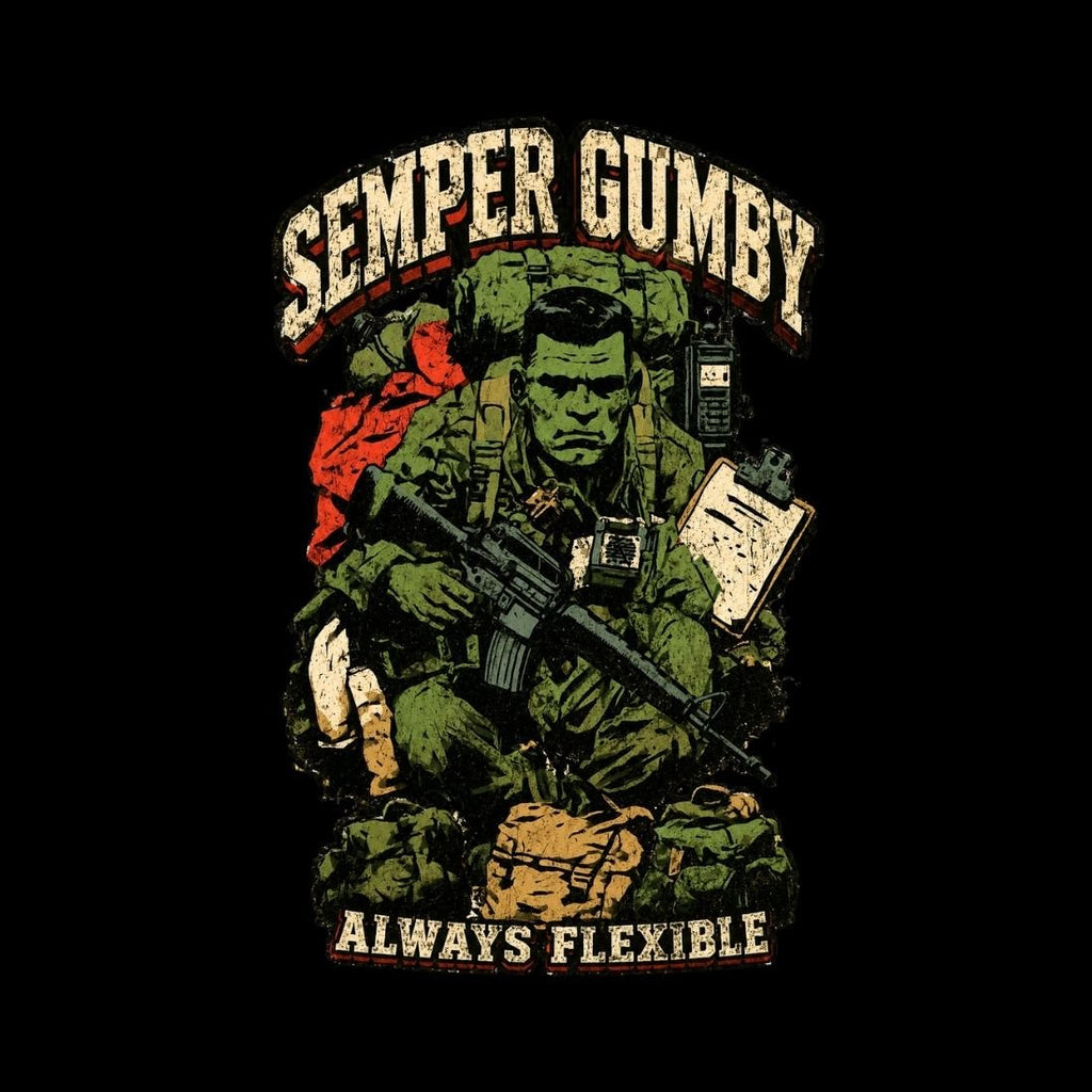 Semper Gumby Always Flexible Marine Corps Humor Essential Cotton T-Shirt - Shirt Habit