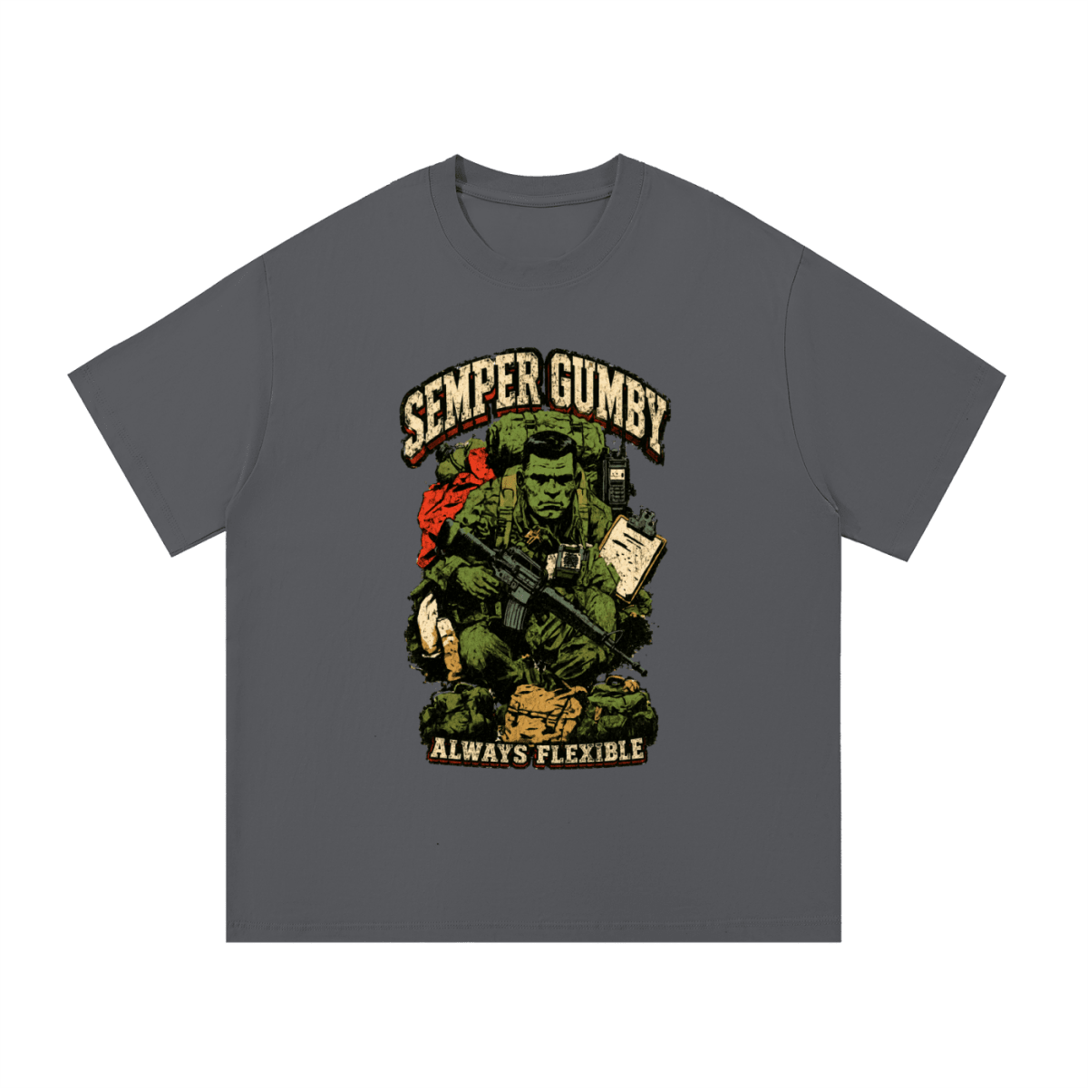 Semper Gumby Always Flexible Marine Corps Humor Essential Cotton T-Shirt - Shirt Habit