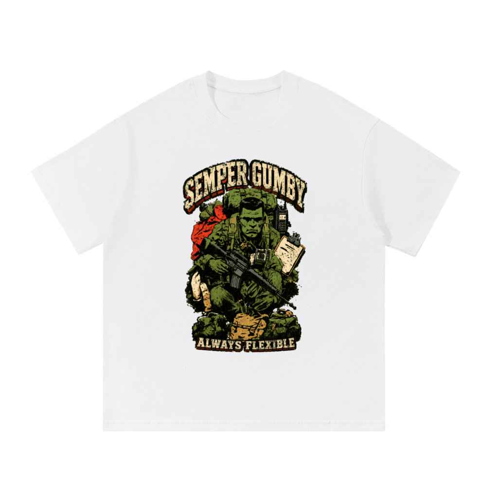 Semper Gumby Always Flexible Marine Corps Humor Essential Cotton T-Shirt - Shirt Habit
