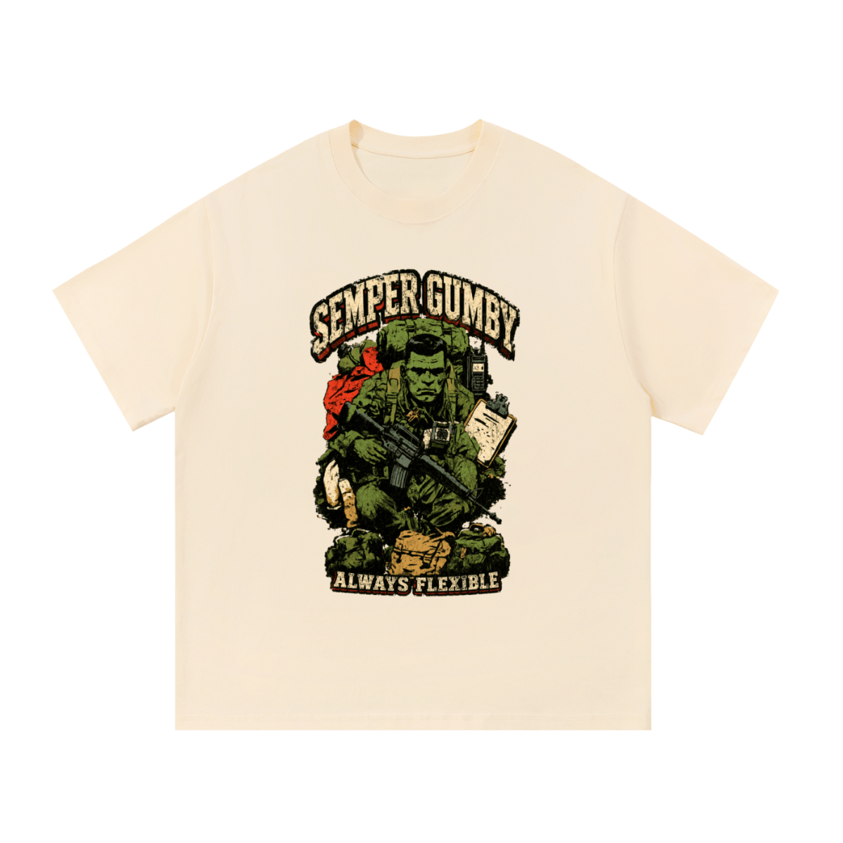 Semper Gumby Always Flexible Marine Corps Humor Essential Cotton T-Shirt - Shirt Habit