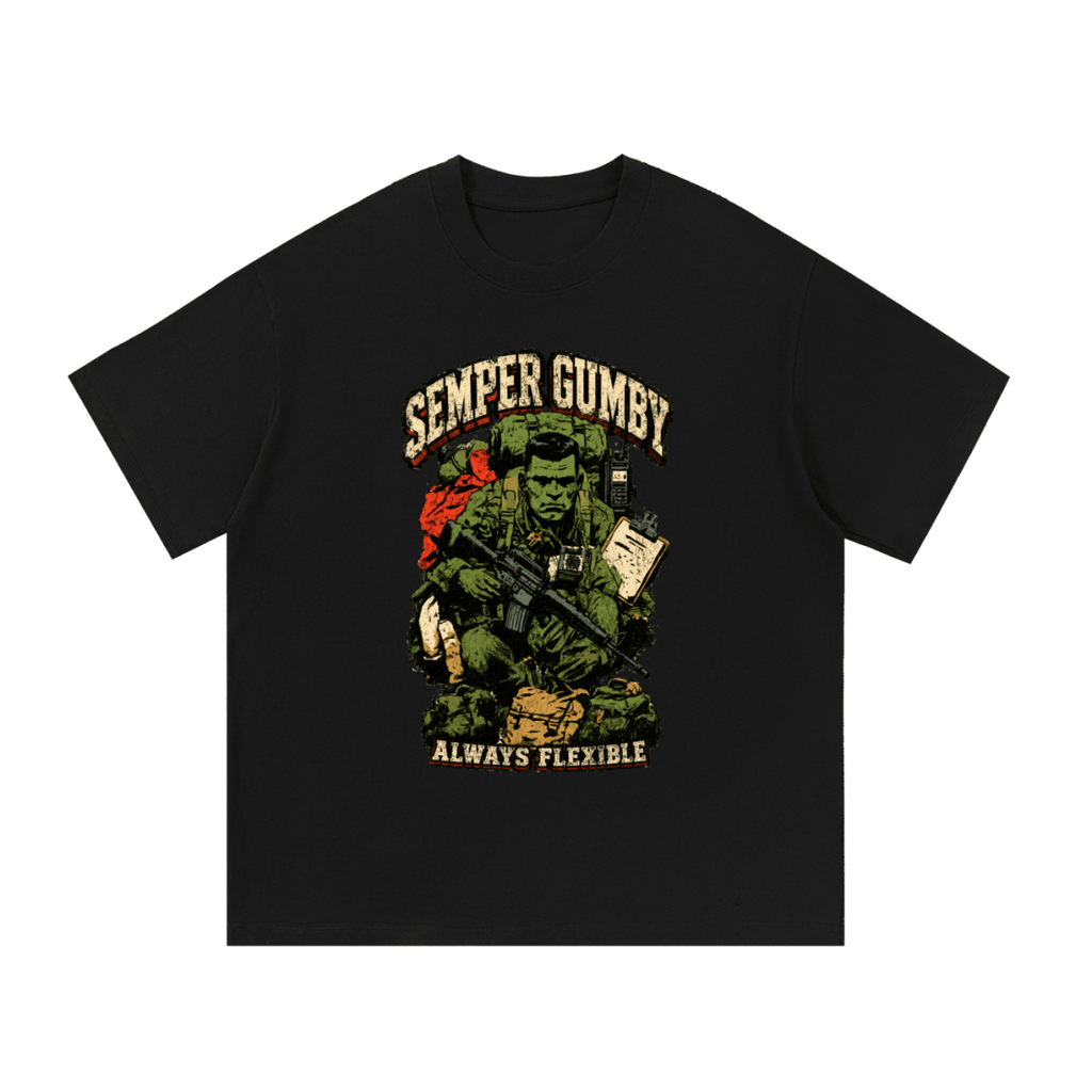 Semper Gumby Always Flexible Marine Corps Humor Essential Cotton T-Shirt - Shirt Habit