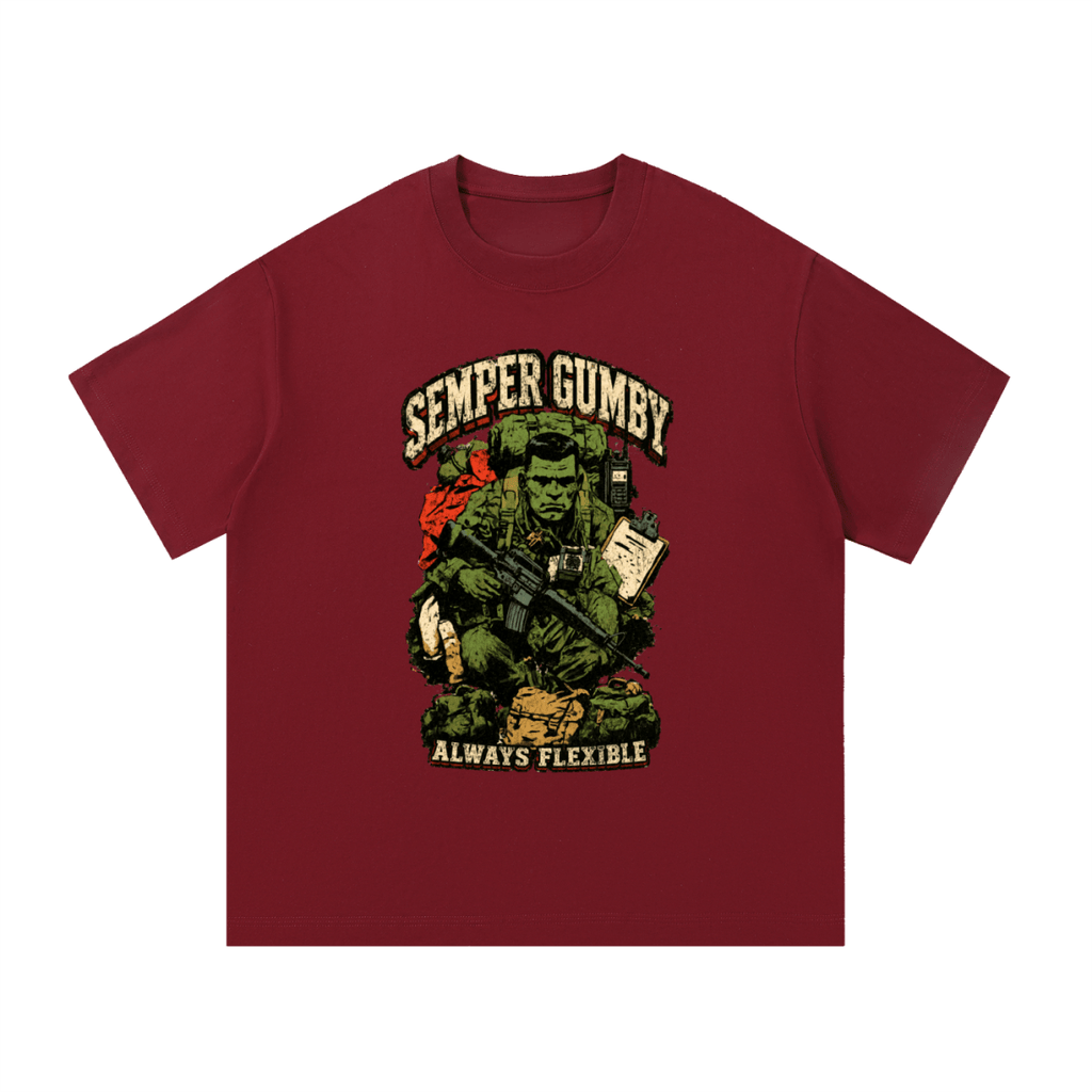 Semper Gumby Always Flexible Marine Corps Humor Essential Cotton T-Shirt - Shirt Habit