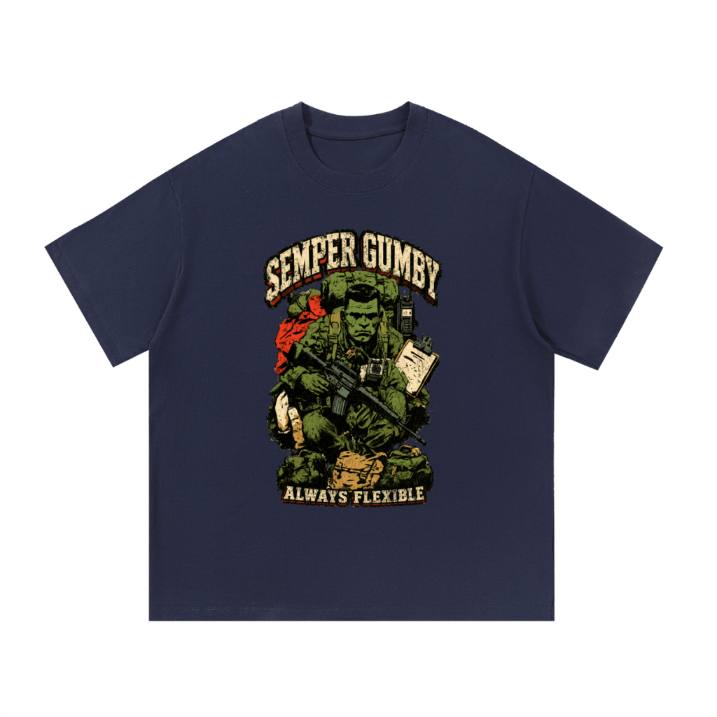 Semper Gumby Always Flexible Marine Corps Humor Essential Cotton T-Shirt - Shirt Habit