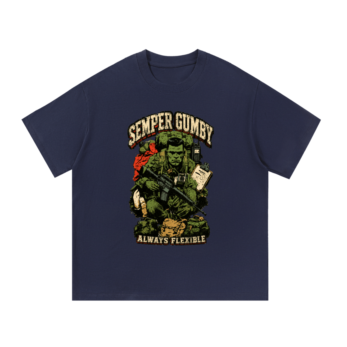 Semper Gumby Always Flexible Marine Corps Humor Essential Cotton T-Shirt - Shirt Habit