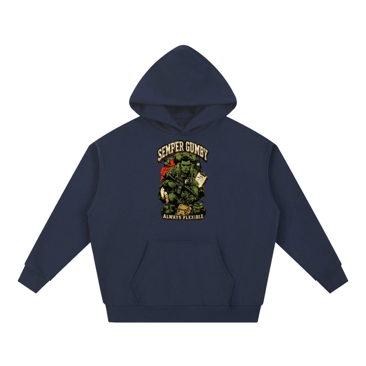 Semper Gumby Always Flexible Marine Corps Humor Essential Heavyweight Hoodie - Shirt Habit