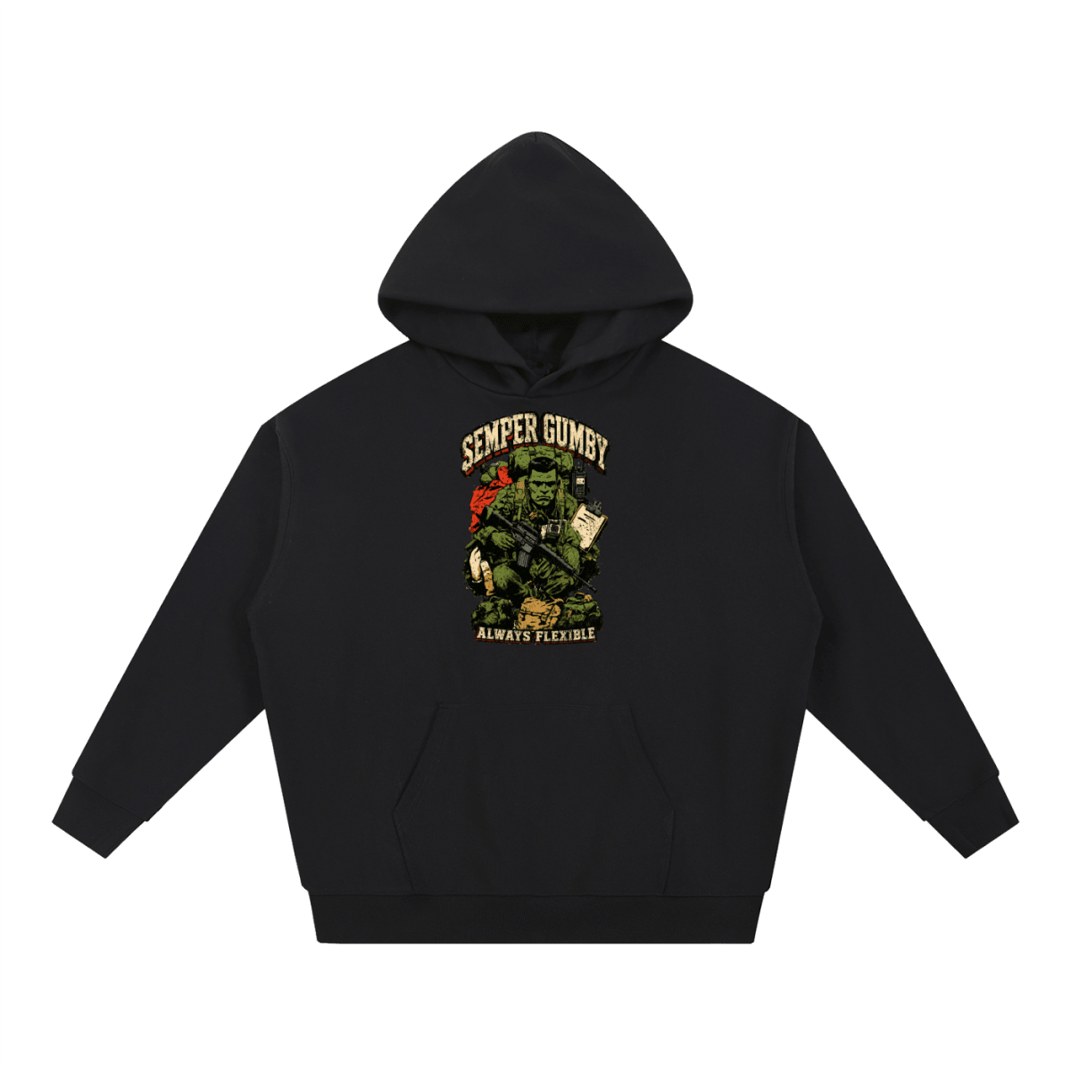 Semper Gumby Always Flexible Marine Corps Humor Essential Heavyweight Hoodie - Shirt Habit