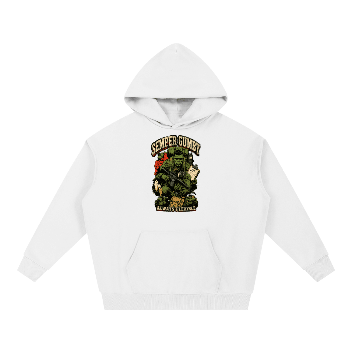 Semper Gumby Always Flexible Marine Corps Humor Essential Heavyweight Hoodie - Shirt Habit