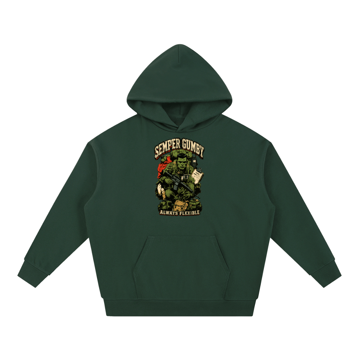 Semper Gumby Always Flexible Marine Corps Humor Essential Heavyweight Hoodie - Shirt Habit
