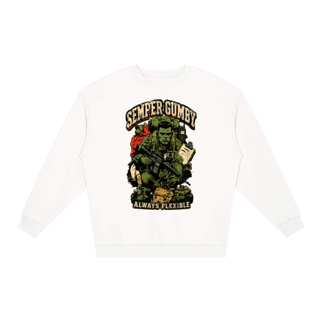 Semper Gumby Always Flexible Marine Corps Humor Loose Crewneck Sweatshirt - Shirt Habit