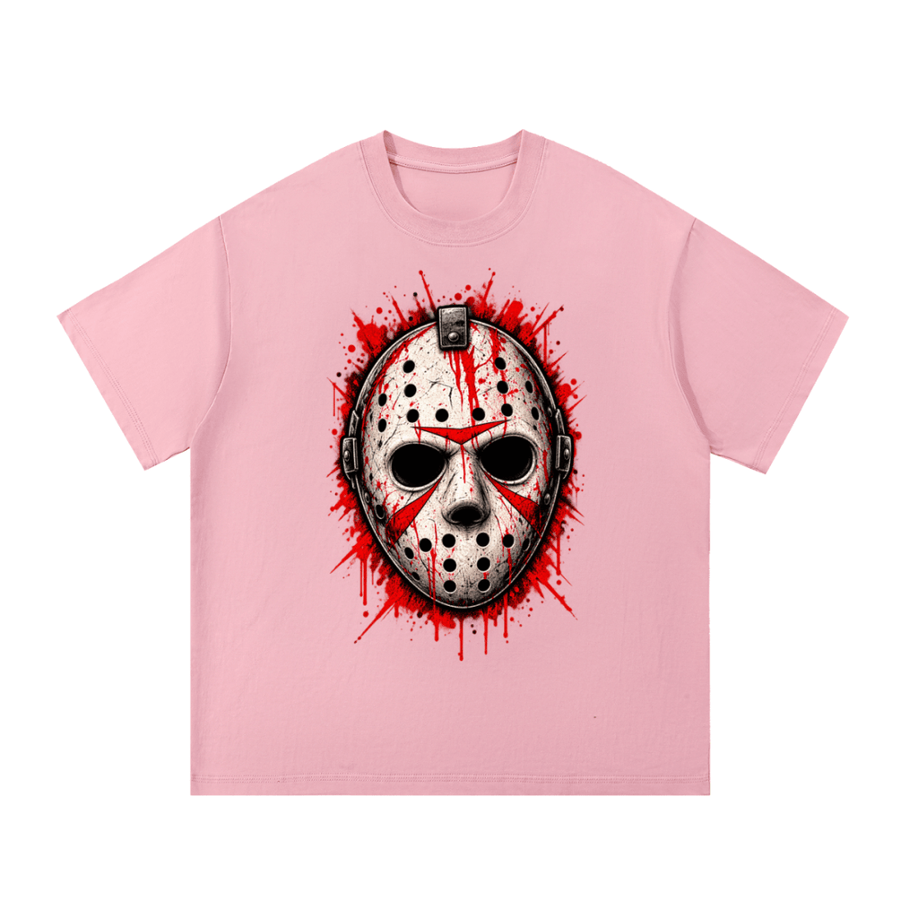 Splattered Hockey Mask Horror Essential Cotton T-Shirt - Shirt Habit