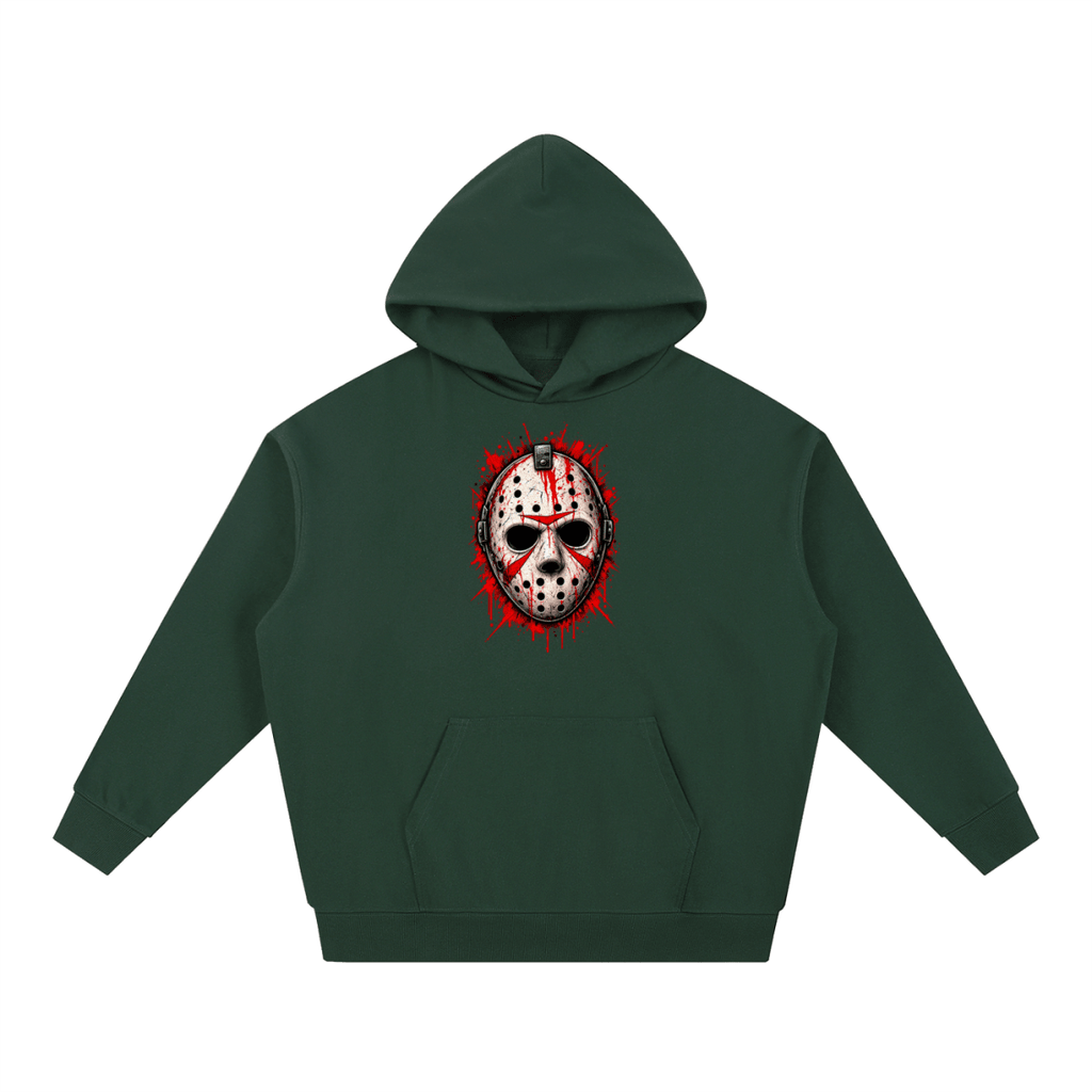 Splattered Hockey Mask Horror Essential Heavyweight Hoodie - Shirt Habit